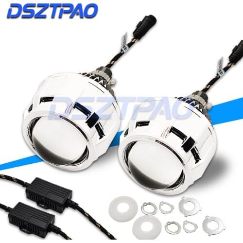 Auto LED Lights H4 H7 Bi-led Projector Car Lens 2.5 inch Tuning Cars Universal Running Lights Angel Eyes Headlight Accessories