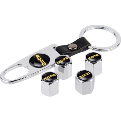 Car Styling Tire Valves Stem Caps Wheel Parts Tool Key Ring for MOMO Logo for MINI Cooper Porsche scion Skoda Vespa Yamaha MG