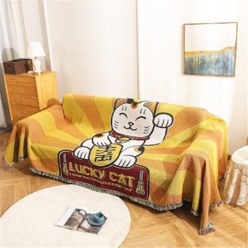 Free shipping 100%cotton thread children cartoon throw single/double size antislip fabirc sofa leisure blanket bedspread одеяло