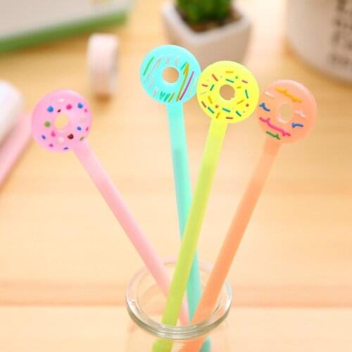 36PCS Korean Creative Lollipop Donut Candy Gel Pens Student Water Pen Stationery Office Accessories Cute School Supplies