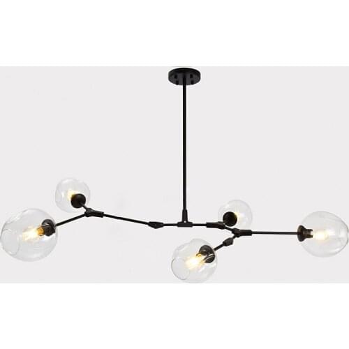 Globe LED Chandelier Nordic Modern bedroom Chandelier Light Lighting Pendent Lamp Glass Ball Lamp Black/Gold