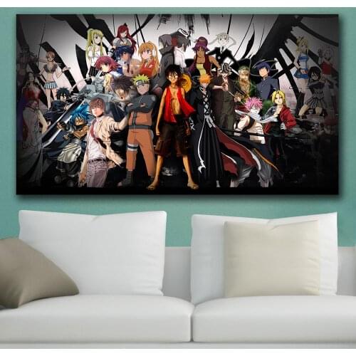 HD Anime Wall Art Canvas Japan Naruto One Piece Poster Print Hot Anime Wall Art Painting Art Pictures For Living Room Home Decor