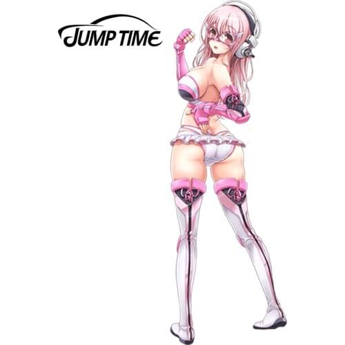 JumpTime 13cm x 4.4cm Car Motorcycle Decal Super Sonico Sexy Lovely Girl Car Sticker Rear Windshield Decals Car Styling Racing