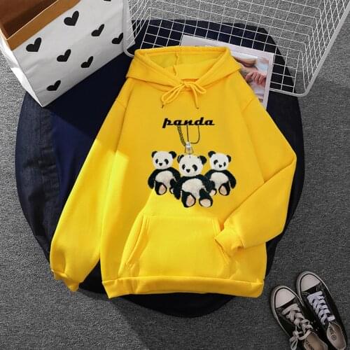 Kawii Women Hoodie Casual Animal Printed Harajuku Hoodies Long Sleeve Loose Hooded Panda Sweatshirt With Pocket Худи Оверсайз