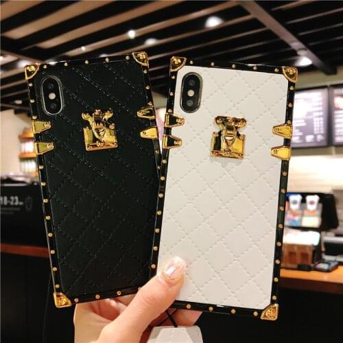 Fashion Leather Case For iPhone 6 6s 7 8 Plus Luxury design Back Cover For iPhone 11 pro Max XS Max XR X Soft Case With Strap