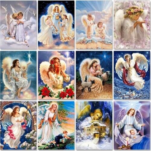 SDOYUNO Oil Paint By Numbers Kits Painting By Numbers On Canvas Frameless 60x75cm Angel Draw Painting DIY Figure Home Decor