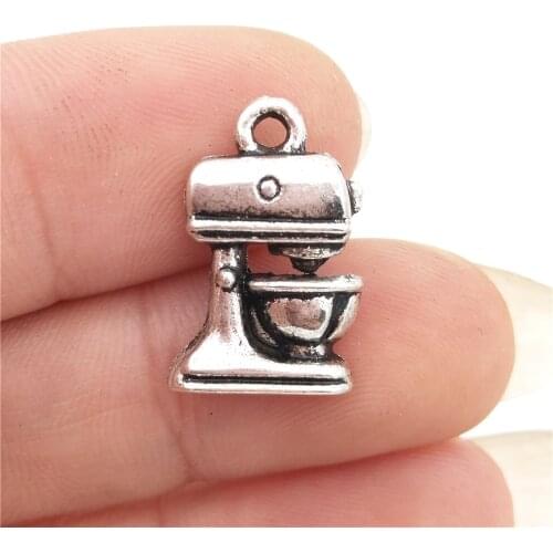 BULK 30pcs Zinc Alloy Antique Silver Plated Kitchen Cooking Baking Mixer Charms Handmade DIY Jewelry Supplier 10*16mm 1.2g