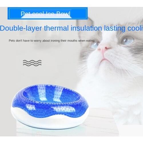 Non-slip cat bowl dog bowl with vertical pet feeding ice bowl summer quick cooling bowl cat and dog bowl cat food pet dog feeder