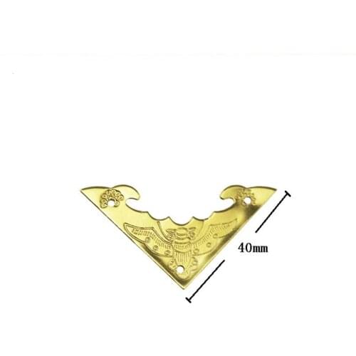 Bulk Brass Triangle Bat Coner Cabochon,Ancient Yellow Corner,Flatback Embellishments Scrapbooking,Decor For Wooden Box,20Pcs