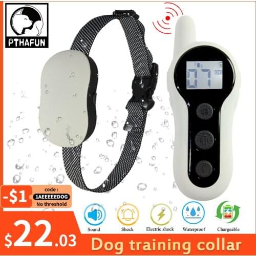 500m Dog Training Collar Remote Control Waterproof Chargeable Sound Vibration Electric Shock Mode With LCD Display Dog Trainer
