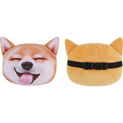 Cute Cartoon Puppy Kitten Printed Detachable Headrest Car Seat Neck Pillow Cushion for Auto Vehicle