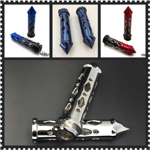 Aftermarket free shipping motorcycle Billet 7/8'' Hand Grips with bar ends for Honda Yamaha Suzuki Kawasaki Japanese bike chrome