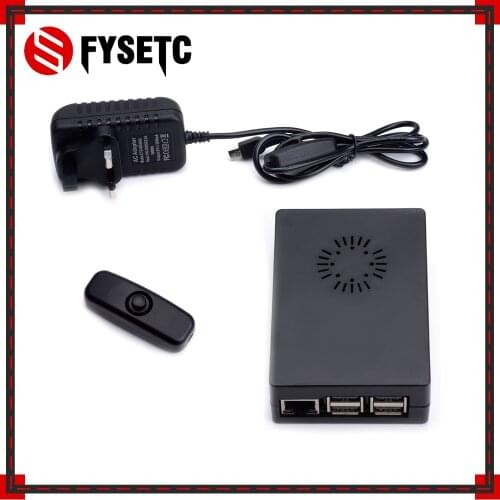 Raspberry Pi3 Model B+ ABS Case Black Plastic Box + 5V 3A Power Charger Adapter EU US UK AU Compatible Raspberry Pi 3B