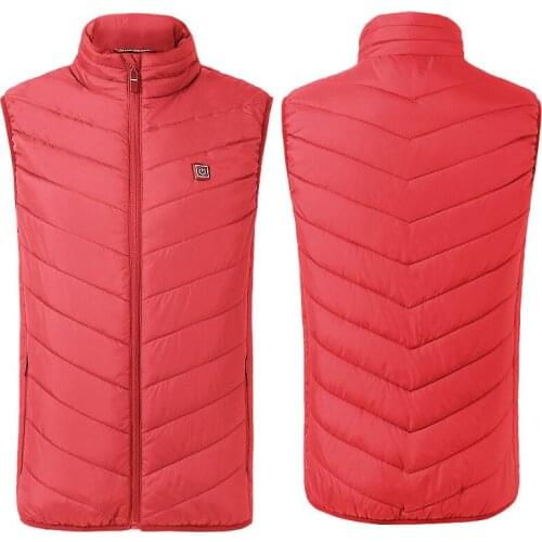 S-4XL Men Autumn Winter Heated Vest Women Men Electric Thermal Waistcoat Fish Travel Outdoor USB Infrared Hiking Heated Vest