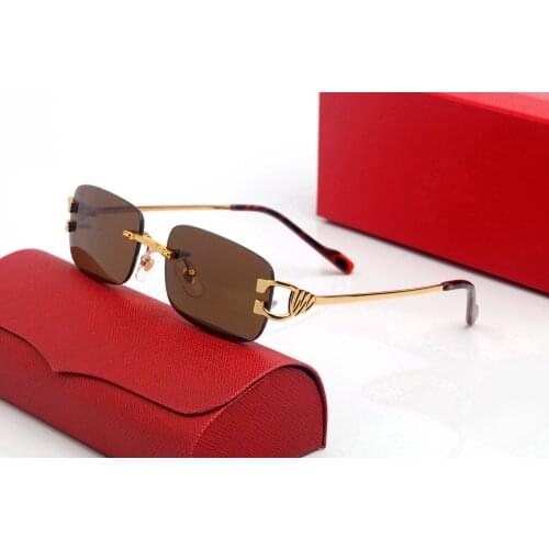 Vintage Rimless Square Sunglasses Men Oculos New Lens Shape Shade Metal Frame Clear Glasses for Reading Gafas Women Outdoor 1524