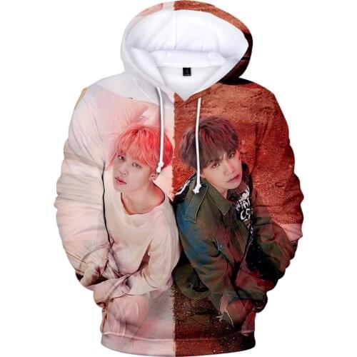 New Korean Fashion 3D Kpop Hoodie Sweatshirts Pullovers Men/women Long Sleeve Hooded Tops Female Harajuku Streetwear K-pop Hoody