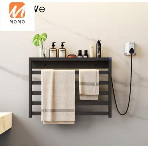 Smart electrothermal towel rail with shelf ,wall hang electric towel rack stainless towel warmer racks