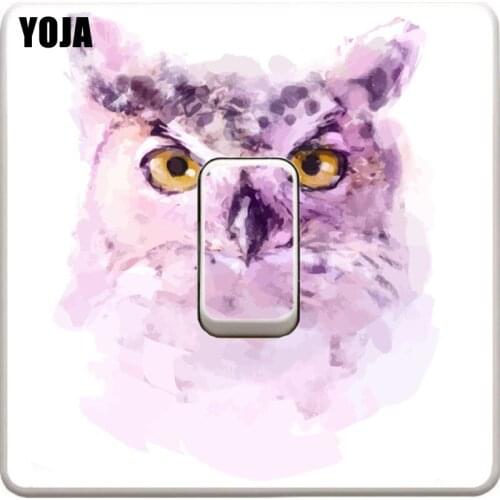 YOJA Unique Owl Colored Sticker Living Room Bedroom Wall Switch Decor 10SS0074