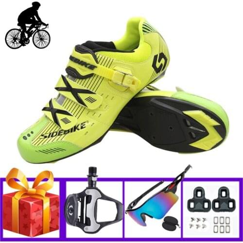 Cycling Shoes Road Men Sapatilha Ciclismo Women Self-locking Breathbale Outdoor Riding Bicycle Sneakers Add Pedals Sunglasses