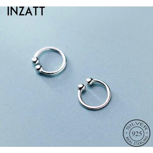 INZATT Real 925 Sterling Silver Nonporous Hoop Earrings For Fashion Women Party Minimalist Fine Jewelry Trendy Accessories
