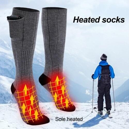 1 Pair Battery Adjustable Thermal Cotton Heated Socks Outdoor Winter Skiing Bicycle Foot Warmer Electric Sport Warming Socks