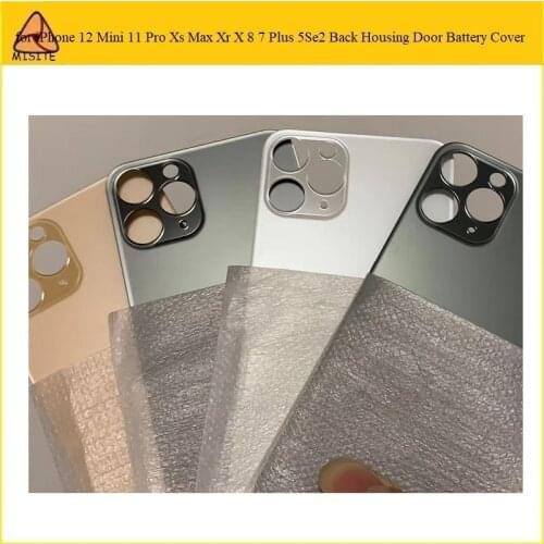 10Pcs OEM Back Battery Housing Cover For iPhone 12 Mini 11 Pro Xs Max Xr X 8 Plus 5Se2 5Se Rear Door Battery Cover Repair Parts