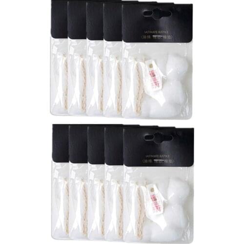 10Pcs/Pack Oil Absorbent Cotton Core Wicks Cotton Pads Kit For Kerosene Oil Petrol Lighter Universal Replacement Accessories