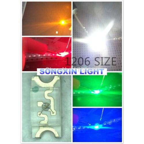 1206SMD LED 3.2x1.6x0.8MM (1000pcs/lot) 3216 SMD LED Kits Red/Yellow/Blue/Green/White 5 colors each 200pcs,five color R/Y/B/G/W