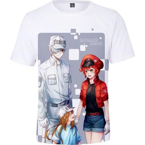 2021 Cells at Work! T Shirt Tops Summer New Fashion 3D Print Popular Hip Hop Short Sleeve Men Women Loose Pullover Clothes