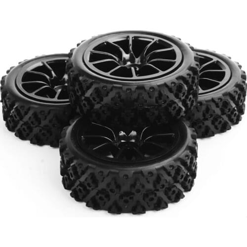 4pcs 1/10 Rubber Tyre Wheel Hub4Pcs 1/10 Short Course Truck Tires Wheels Model 29001+29504 12mm Hex For TRAXXAS SLASH HPI RC Car
