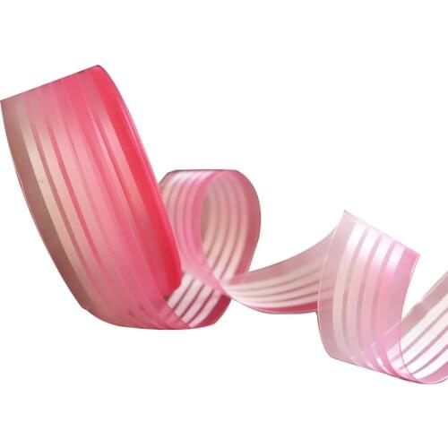 5Yards 25MM 38MM Pink Gradient Silver Plating Stripe Organza Ribbon DIY Sewing Handmade Craft Materials Clothes Home Decoration