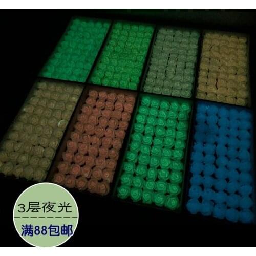 50pcs LED Soap Rose Luminous Flower Rose Bouquet Gift Box with Base Decorative Flowers Wreaths Gift Wedding Party Supplies