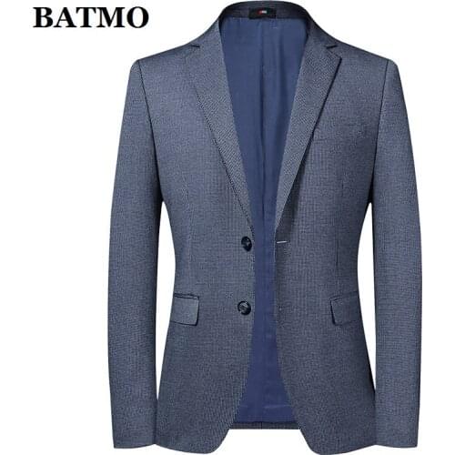 BATMO 2020 new arrival spring plaid casual blazer men,mens casual jackets,plus-size M-4XL 2021