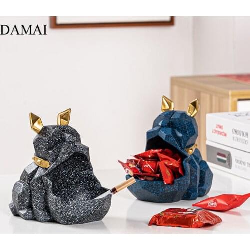 Modern Resin Dog Funny Ashtray Geometric Decorative Desk Cartoon Animal Decor Cute Ash Tray Office Desktop Ornaments Home Decor