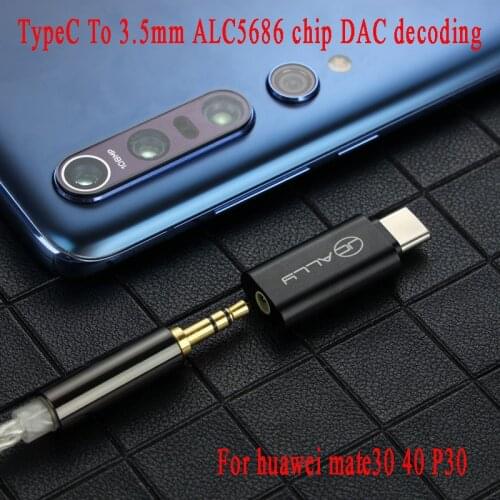For huawei mate30 40 P30 TypeC To 3.5mm ALC5686 chip HiFi Portable Digital Audio HIFI Decoding Amp DAC Sound Card Adapter Cable
