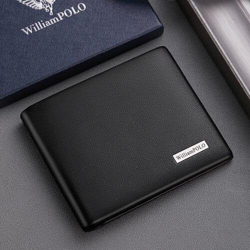 Denim mens Cowhide multi-function Wallet Leather Coin exquisite short wallet mens card holder