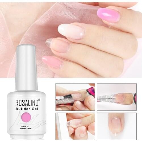 Rosalind New 15ml Extension Fluid Painting Nail Polish Transparent Nude Color Nail Extension Gel Gel Crystal Nail Gel