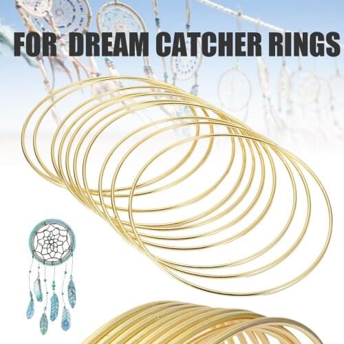 Hot Sale 10pcs 2.8*150mm Gold Decorative Pendants Dreamcatcher Material Metal Rings Hanging Decorations Hoops