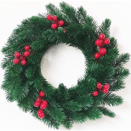 Artificial Pine Needles Red Fruit Garland Home Decoration Decorative Door Wreath For Christmas New Year