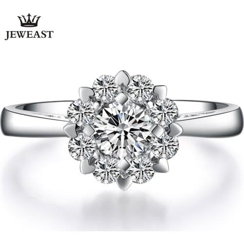 Natural diamond 18K gold Pure Gold Ring Real 18K gold Solid Gold Ring Trendy Classic Party Fine Jewelry Hot Sell New 2019