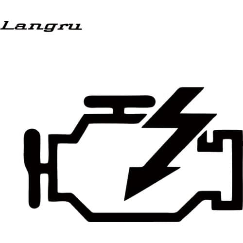 Langru Check Engine Light Cel Sticker Decal Vinyl Funny Car Accessories Decorative Car Styling Decal Jdm