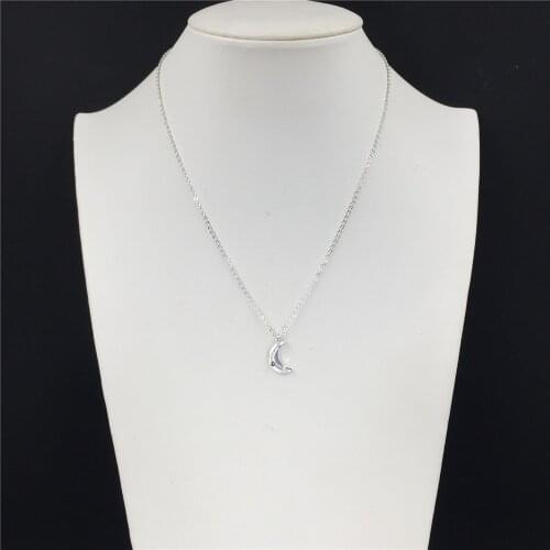 Trendy Silver Color Constellation New Moon Pendant Necklace For Women Girl Elegant Delicate Horoscope Jewelry Accessory