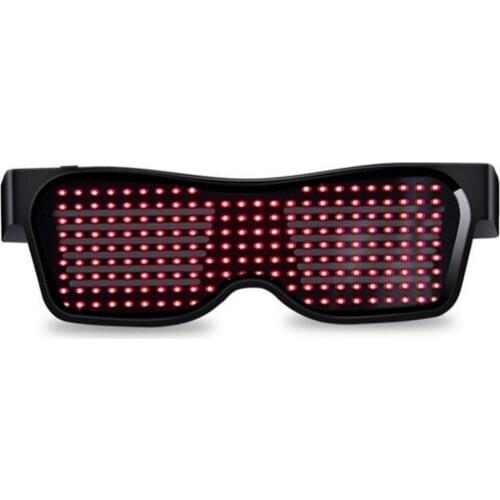 Fashion LED Glasses Bluetooth Control Application Editable Text DIY USB Shutter Glasses for Party Halloween Party Decorations