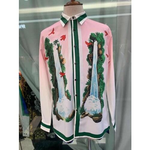 W1533 Fashion Mens Shirts 2021 Runway Luxury famous Brand European Design party style Mens Clothing