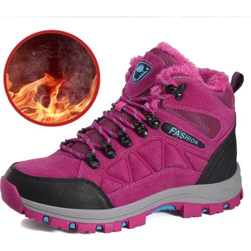 New Arrives Women Boots Winter Warm Snow Boots Women Faux Suede Ankle Boots Female Waterproof Boots Couple Plush Shoes Woman