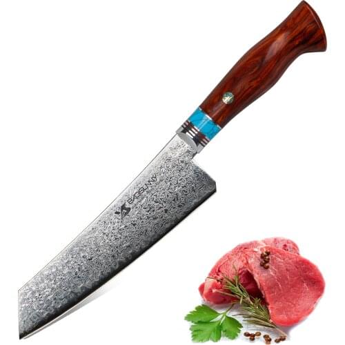 BIGSUNNY 6.7” Kiritsuke Knife Best Quality Super Steel 67 Layers Damascus Steel Stain & Corrosion Resistant Handmade Chef Knife