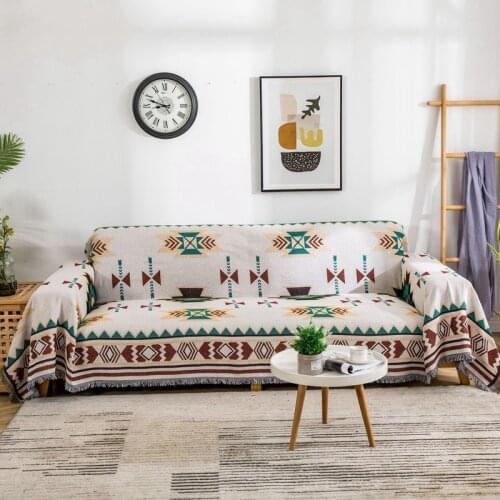 Bohemian Style Throw Blanket Knitted Geometric Homestay Hotel Sofa Decorative Couch Cover for Beds Cloth Carpet Travel Blankets