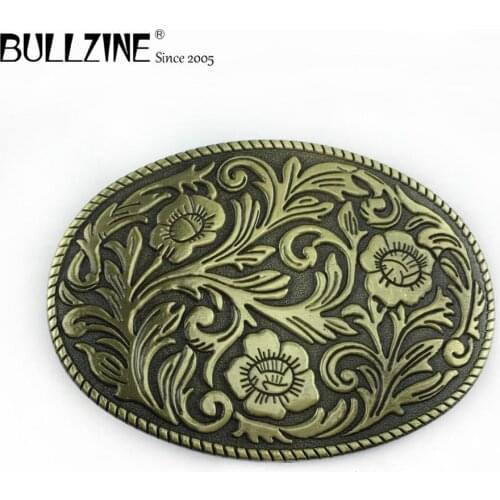 Bullzine zinc alloy Western belt buckle antique brass finish FP-02590-1 cowboy jeans gift belt buckle