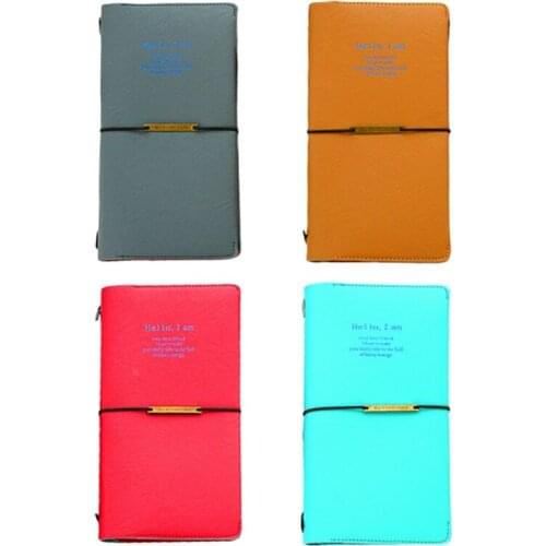 Q0KA Strap Leather 84 Pockets Photo Album Interstitial Case Mini Instant Picture Storage Book Kids Family Wedding Memory Gift