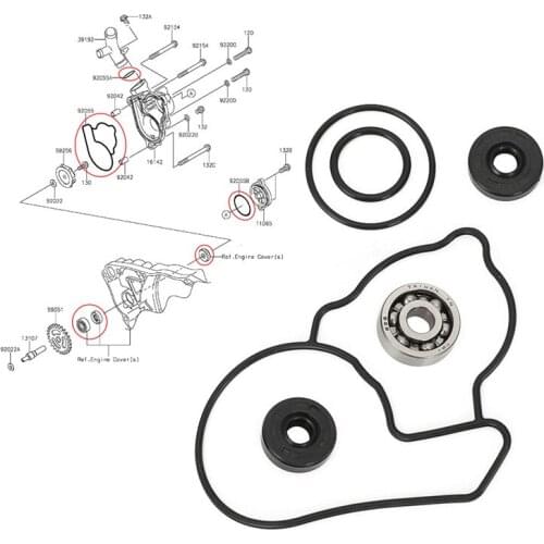 Water Pump Repair Kit Rebuild Gasket Seal For Kawasaki KX250F 2004-2015 for Suzuki RMZ250 2004-2006